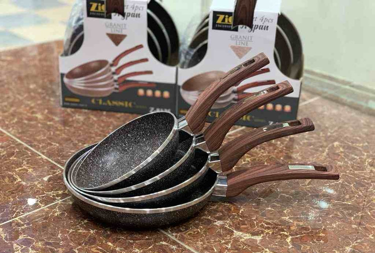 سرویس ماهیتابه ۴ عدد دسته دار زیو مدل 8125