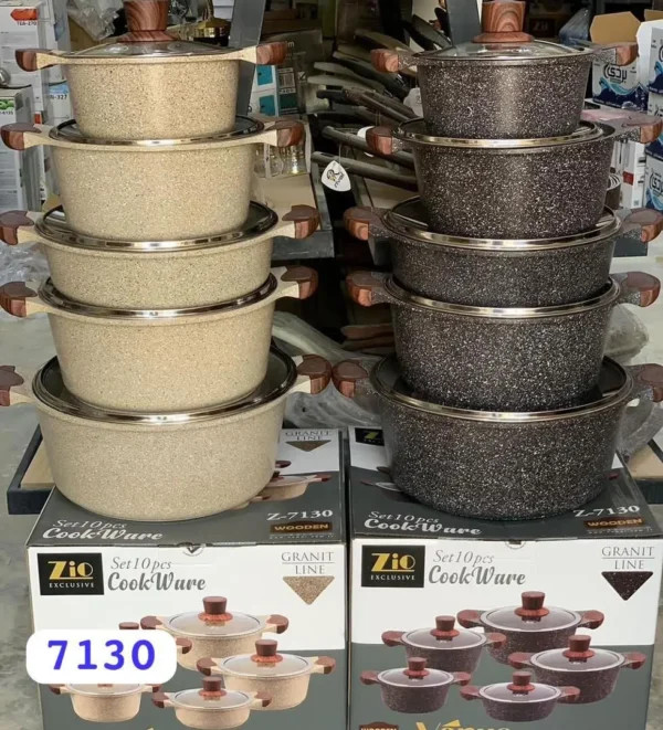 سرویس قابلمه 10 پارچه گرانیتی زیو طرح ونوس مدل Z_7130