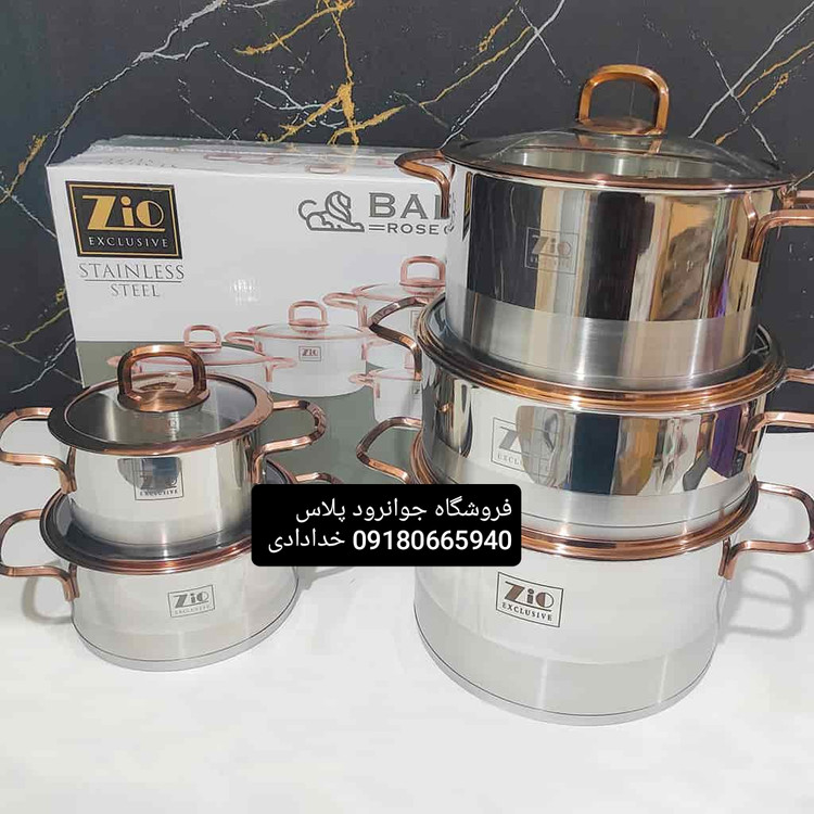 سرویس قابلمه ۱۰ پارچه استیل زیو مدلZCS_1330