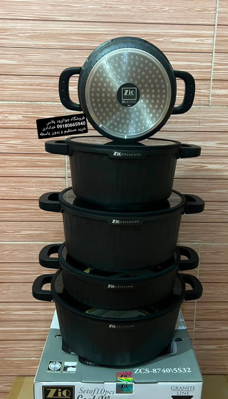 سرویس قابلمه 10 پارچه گرانیتی زیو طرح ولکانو مدل ZCS_8740\5S32