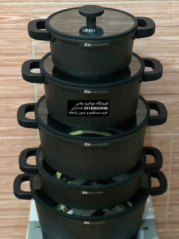 سرویس قابلمه 10 پارچه گرانیتی زیو طرح ولکانو مدل ZCS_8740\5S32