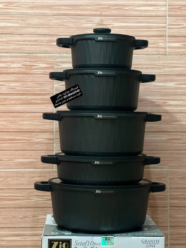 سرویس قابلمه 10 پارچه گرانیتی زیو طرح ولکانو مدل ZCS_8740\5S32